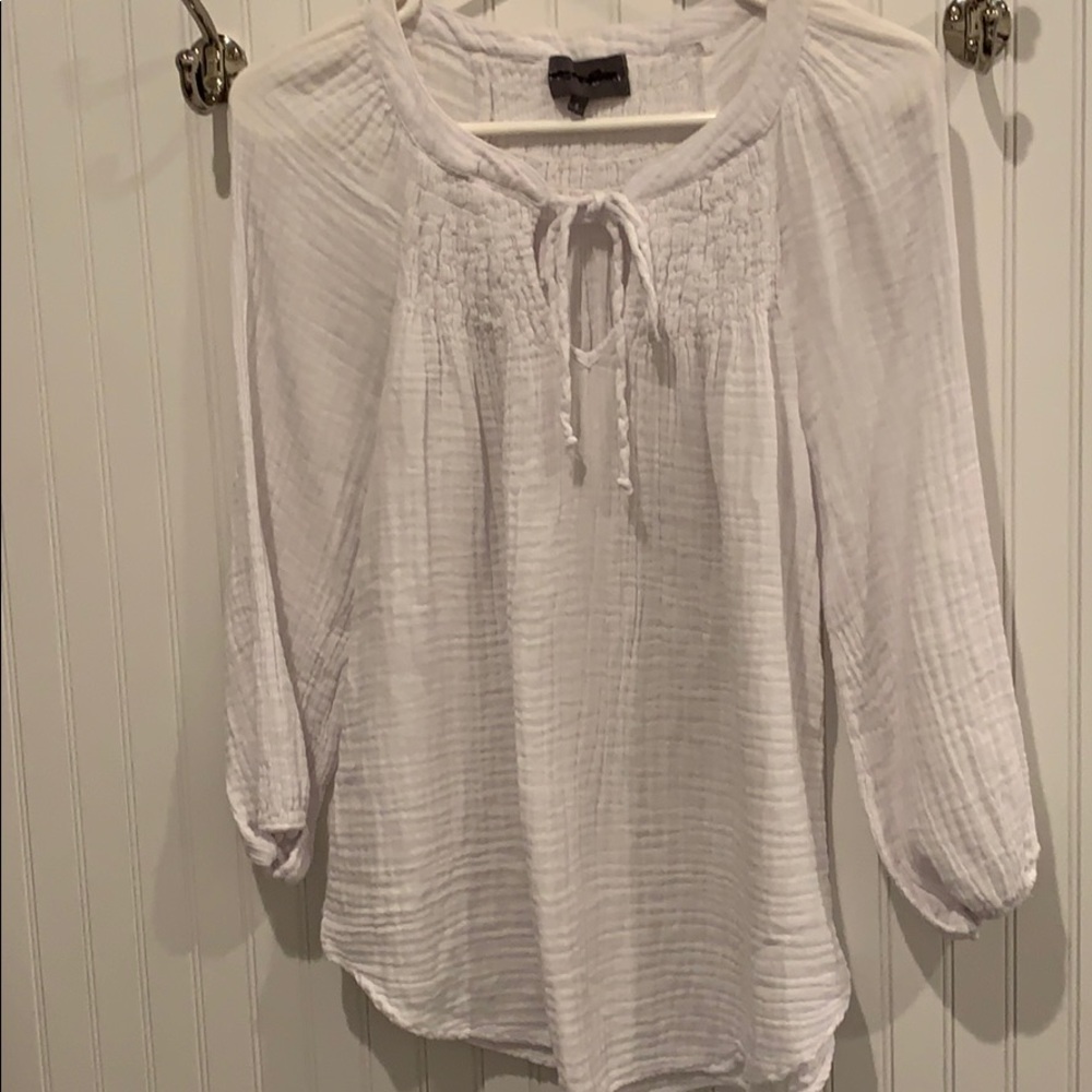 NWOT Michael Stars Double gauze peasant blouse top
